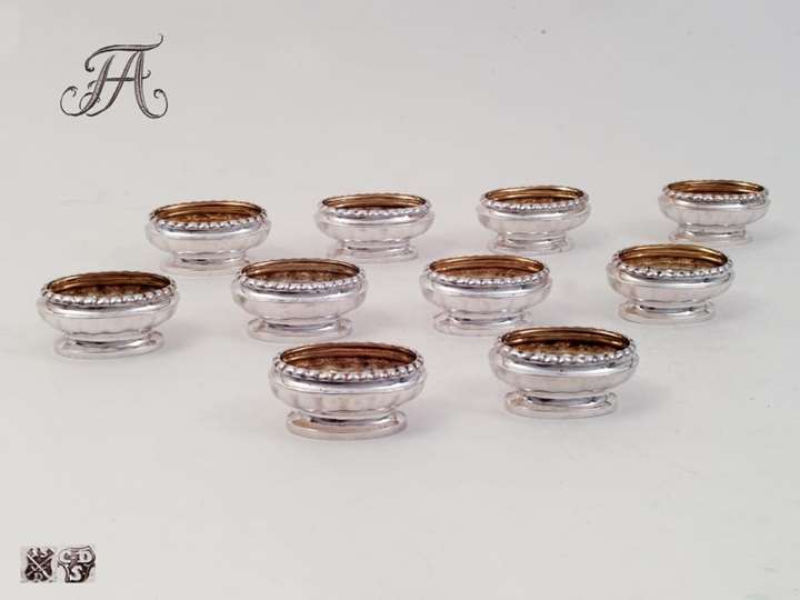 Royal Set of Ten Salt-Cellars, Silver from the Property of the House of Wettin